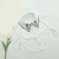 thumbnail image 2 of CYSFASHION Detachable Collar for Women Solid Half Shirts Family Business Casual Round Dicky Collar Blouse White, 2 of 9