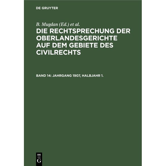 Jahrgang 1907, Halbjahr 1., (Hardcover)