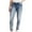 A-Light Blue, variant on Women's Slim Fit Jeans Fashion Embroidered Pocket Casual Low Rise Metal Button Skinny Straight Leg Denim Pants C-Navy