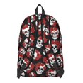 thumbnail image 3 of Skull and Rose Gothic Pattern Backpack for School, Cute School Bag with Adjustable Shoulder Straps and Padded Back, 15.7"x11.8"x5.5", 3 of 5