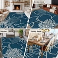 thumbnail image 5 of 5'x7' Area Rugs for Living Room Bedroom, Teal Flowers Washable Rug Carpet Runner Indoor Outdoor, Spring Floral Botanical Modern Art Non Slip Floor Mats Area Rug for Kitchen, Nursery, 5 of 8