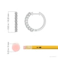 thumbnail image 4 of ANGARA Natural Airline-Set Diamond Hoop Earrings in 14K White Gold for Women (Size-2.3mm| Color-K| Clarity-I3) | April Birthstone, Anniversary, Jewelry Gift for Women | Natural Diamond Earrings, 4 of 8