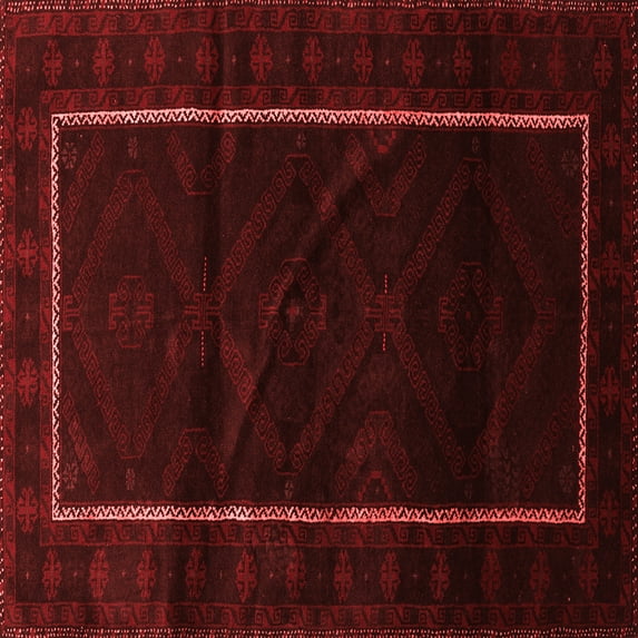 Ahgly Company Indoor Square Persian Red Traditional Area Rugs, 8' Square