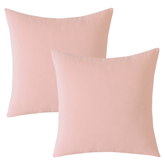 Purebryt Housse de Coussin en Velours (18" X 18), 2 Pièces, Rose