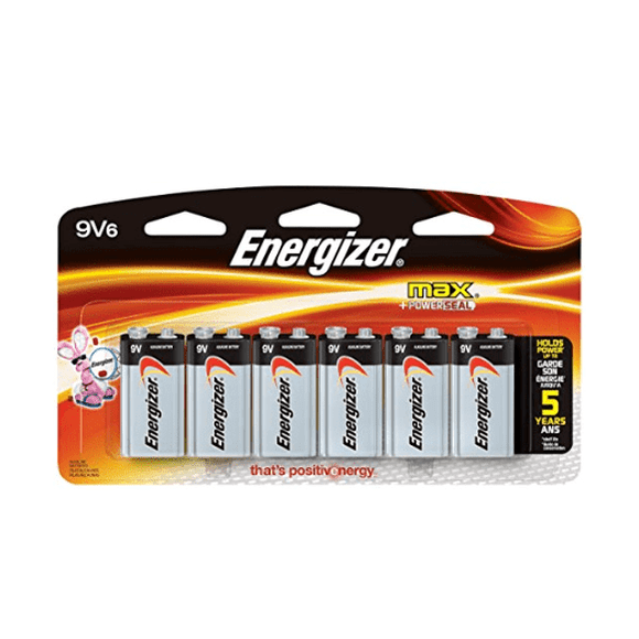MAX Alkaline 9 Volt Batteries, 6 Pack