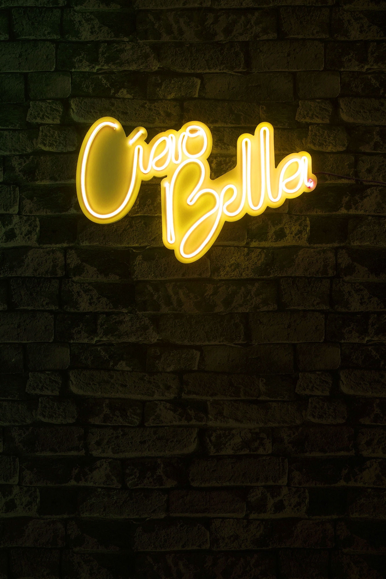 Ciao Bella Neon Light, Glow Your Space with Yellow Ciao Bella Led Sign, Ciao Bella Neon for Wall Decor Game Room Bedroom Light Home Party Man Cave