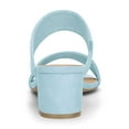 thumbnail image 2 of Women's Dual Straps Mid Chunky Heel Slide Sandals Sky Blue 5.5, 2 of 8