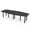Black Cypress w/Matte Black Base no Electric, variant on 12 Ft Boat Shaped Conference Table with Power And Data Post Legs