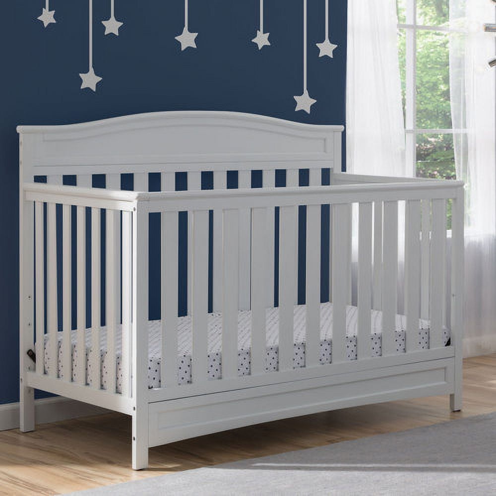 Delta Children Emery 4-in-1 Convertible Baby Crib - Greenguard Gold Certified - Converts to Toddler Bed, Daybed, Full Size Bed - 3 Adjustable Heights - Easy to Assemble Wooden Crib, Dark Chocolate