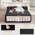 thumbnail image 3 of Aukfa 79" Extra Long Chaise Lounge Oversized Indoor Chair Boneless Couch for Living Room, 3Pillows, Black, 3 of 9