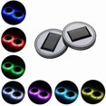 thumbnail image 3 of LINLIN Pack of 2, Solar LED Car Cup Holder Mat Pad Waterproof Bottle Drinks Coaster Built-in Light and Vibration Sensor Car Interior Decoration Light Lamp, 3 of 9