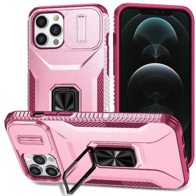 Funda para GANGXUN iPhone 12 Pro Max - Soporte metálico, Función magnética, Rosa