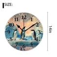 thumbnail image 2 of 14 Inch Wall Clock Battery Operated Silent Clock Decorative for Office, Kitchen, Outdoor, Living Room，Penguin Animal Stand Ice Floe Floating in Blue Ocean Lovely, 2 of 4