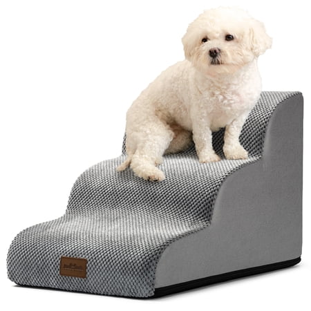 PetSafe Curved Dog Stairs – Foam Ramp for Small Pets, Non-Slip Ladder for Bed & Sofa with Waterproof Cover