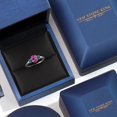 thumbnail image 5 of Gem Stone King 925 Silver and 10K Yellow Gold Pink Created Sapphire and London Blue Topaz Engagement Ring for Women | 1.34 Cttw | Oval 7X5MM | Gemstone September Birthstone | Size 5, 5 of 6