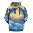 thumbnail image 3 of Dolphins Jumping at Sunset-2 3D Print Hoodie Men Women Autumn Thin Pullover Sweatshirt Vintage Streetwear Tops, 3 of 6