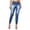 Dark Blue, variant on Women's High Waist Comfortable Denim Look Skinny Leggings, Stretchy Jeggings with Slim Fit Silhouette, for Daily Casual Wear, Travel or Light Exercise Activities Dark Blue L