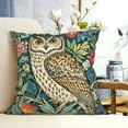 thumbnail image 4 of Ryan; William Morris Owl Vintage Floral Botanical Forest Animal Throw Pillow Covers Home Decorative Square Pillow Case Cozy Soft Cushion Cover For Home Decor Sofa Living Room Couch Bed Car 18x18 Inch, 4 of 5