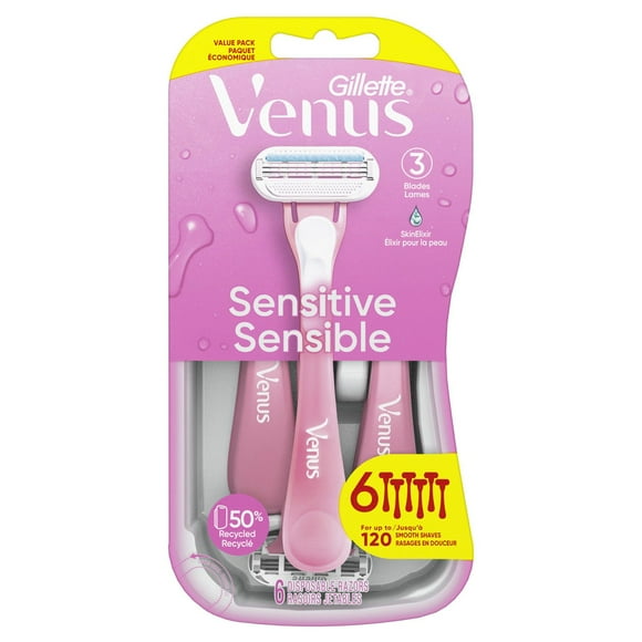 Venus Sensitive Women's Disposable Razor, 6CT