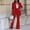 Red women's 2 piece blazer set a1, variant on Women's 2 Piece Blazer Set Casual Wide Leg Pants Matching Lounge Outfits Solid Long Sleeve Collared Tops Cruise Travel Airport Clothes, Yellow M