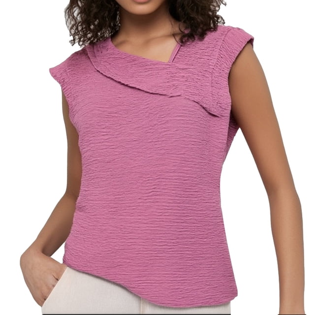 Womens Tops Dressy Casual Cap Sleeve Asymmetrical V Neck Work Shirts Blouses