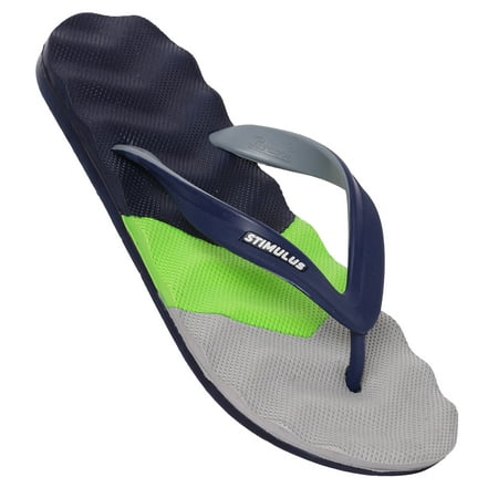 

JMAT-Paragon-Stimulus 3041 Men Stylish Waterproof Lightweight Washable Durable Rainwear Trendy Flip Flops Navy-Green-Gray 7