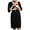 Black, variant on Diufon Women's Maternity Breastfeeding Dress Pregnant Nursing 3/4 Sleeve V Neck Lace Patchwork Basic Dress