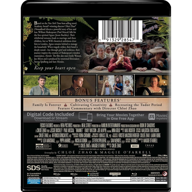 Hamnet 4K Ultra HD + Blu-ray + Digital Copy, Drama, Universal
