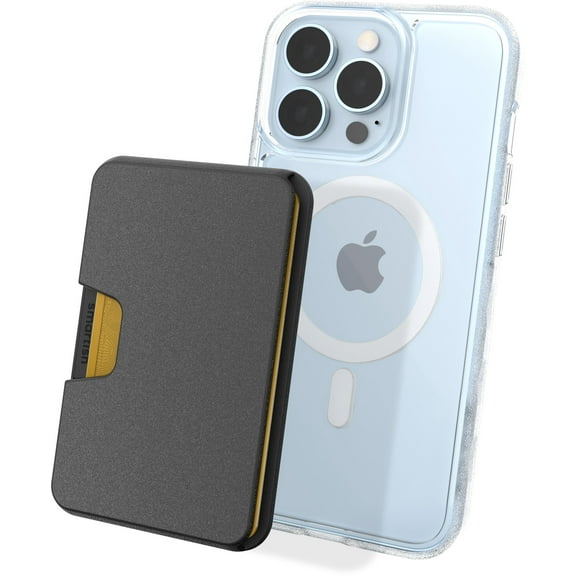 Smartish Wallet for MagSafe iPhones - Side Hustle - Slim Detachable Magnetic Card Holder for Apple iPhone 14/13/12 Models - Black Tie Affair