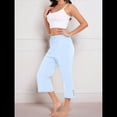 thumbnail image 4 of Pantalones de Cintura Alta para Mujer, Cómodos, Informales, Holgados, con Cordón, Botones y Bolsillos. Azul XL, 4 of 10