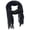 Black, variant on Brown Wave Brown Open-Weave Crochet Lace Fringe Scarf - Lightweight Oblong Wrap for Women