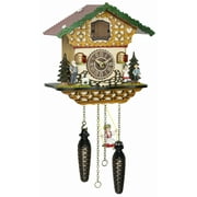Quartz Cuckoo Clock Black forest house with music and swing  TU 4263 QMS