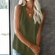 thumbnail image 4 of Camiseta de mujer Encaje Cuello en V Sin mangas Blusa informal Top de verano, Verde, XXL Methold AP001334-20, 4 of 7