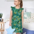 thumbnail image 4 of Fotbe Jungle Leopard Vestido de Dormir para Niñas de 3 a 10 Años, Mangas Cortas, Estilo Princesa, Pijama Camisón con Mangas Voladas-Medium, 4 of 6