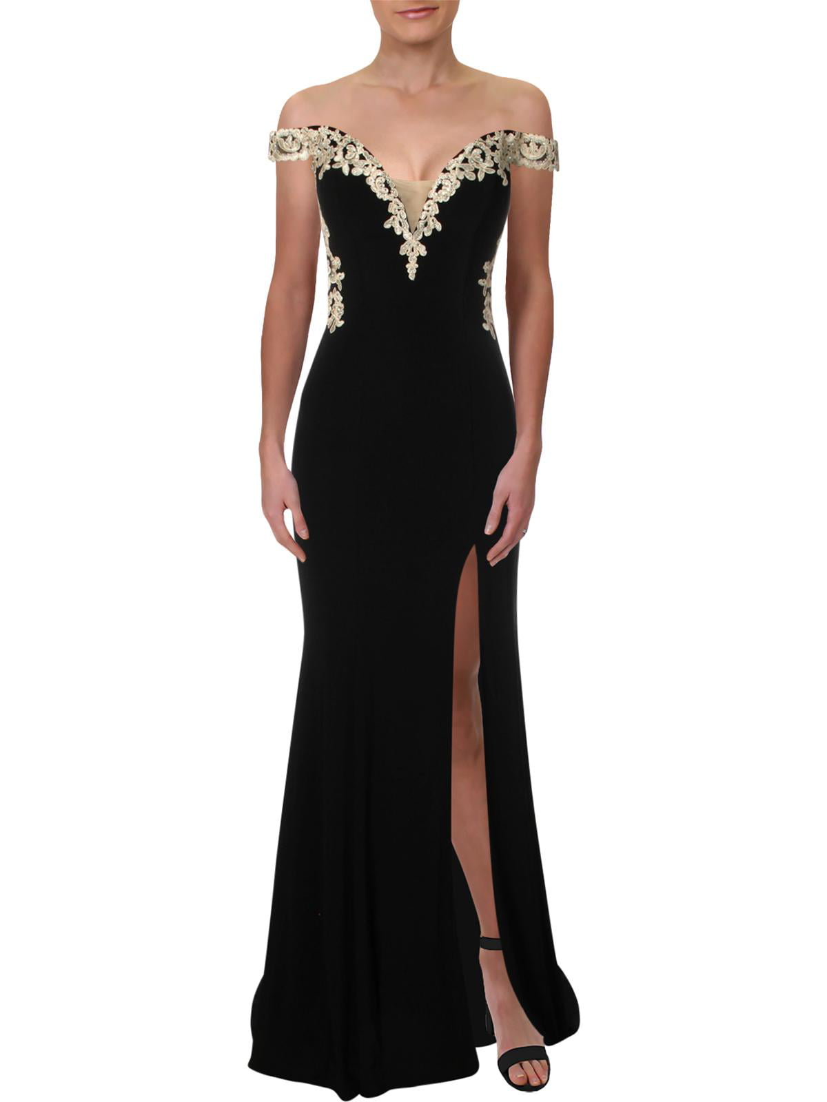 Betsy & Adam - Betsy & Adam Womens Embroidered Off-The-Shoulder Formal