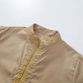 thumbnail image 6 of CUZIBR Toddler Boys Teenage Outfits Long Sleeve Crewneck Solid Color Tradition National Embroidery Shirts Tops Blouse And Trousers Relaxed Robe Suit 2 Piece Clothes Sets,Khaki,3-4 Years, 6 of 9