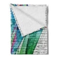 thumbnail image 2 of Brick Wall Soft Flannel Fleece Throw Blanket, Colorful Grunge Scribbled Drawing on Surface Town Counter Culture Artisan, Cozy Plush for Indoor and Outdoor Use, 60" x 80", Multicolor, by Ambesonne, 2 of 5