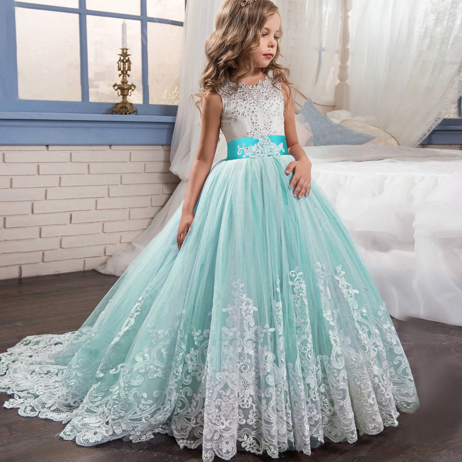 Little Girls Party Dresses | Off Shoulder Sequined Pleated Ball Gown – Mia  Belle Girls