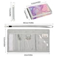 thumbnail image 3 of JIALIOU Nylon Trifold Card Wallet with ID Window Zipper Pocket for Men Women Teen Soft Pink Purple Blue Marble, 3 of 7