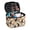 Black Cat & Floral Botanical, variant on Portable Make Up Case Organizer for Travel Office, Strawberry Pattern Polyester Lightweight Makeup Organizer Case for Ladies