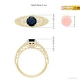 thumbnail image 5 of Angara Natural 1 Ct. Blue Sapphire with Diamond Vintage Inspired Ring in 14K Yellow Gold for Women (Ring Size: 12), 5 of 10
