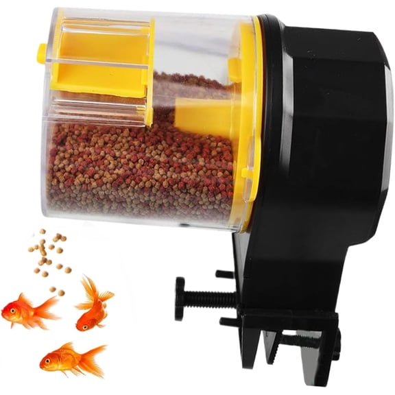VNEKVA Automatic Fish Feeder with Timer - 210ML & 100ML Capacity, Auto Food Dispenser for Fish Tank, Aquariums & Pond - Perfect Vacation Feeder for Hands-Free Fish Care