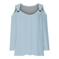 thumbnail image 5 of QIPOPIQ Women's Cold Shoulder Tops Short Sleeve V Neck T Shirts Basic Summer Tees Clearance, 5 of 6