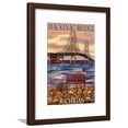 thumbnail image 1 of Mackinac Bridge and Sunset, Michigan, Framed Art Print Wall Art by Lantern Press Sold by ArtCom, 1 of 5