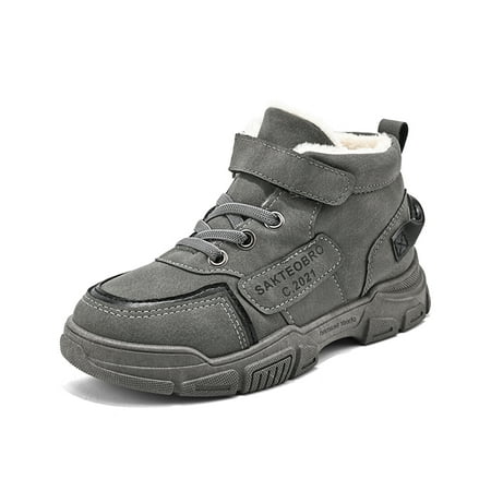 

Boys Girls Kids Winter Hiking Boots Waterproof Velcro Non-Slip Ankle Shoe Outdoor Hiking Shoes for Children