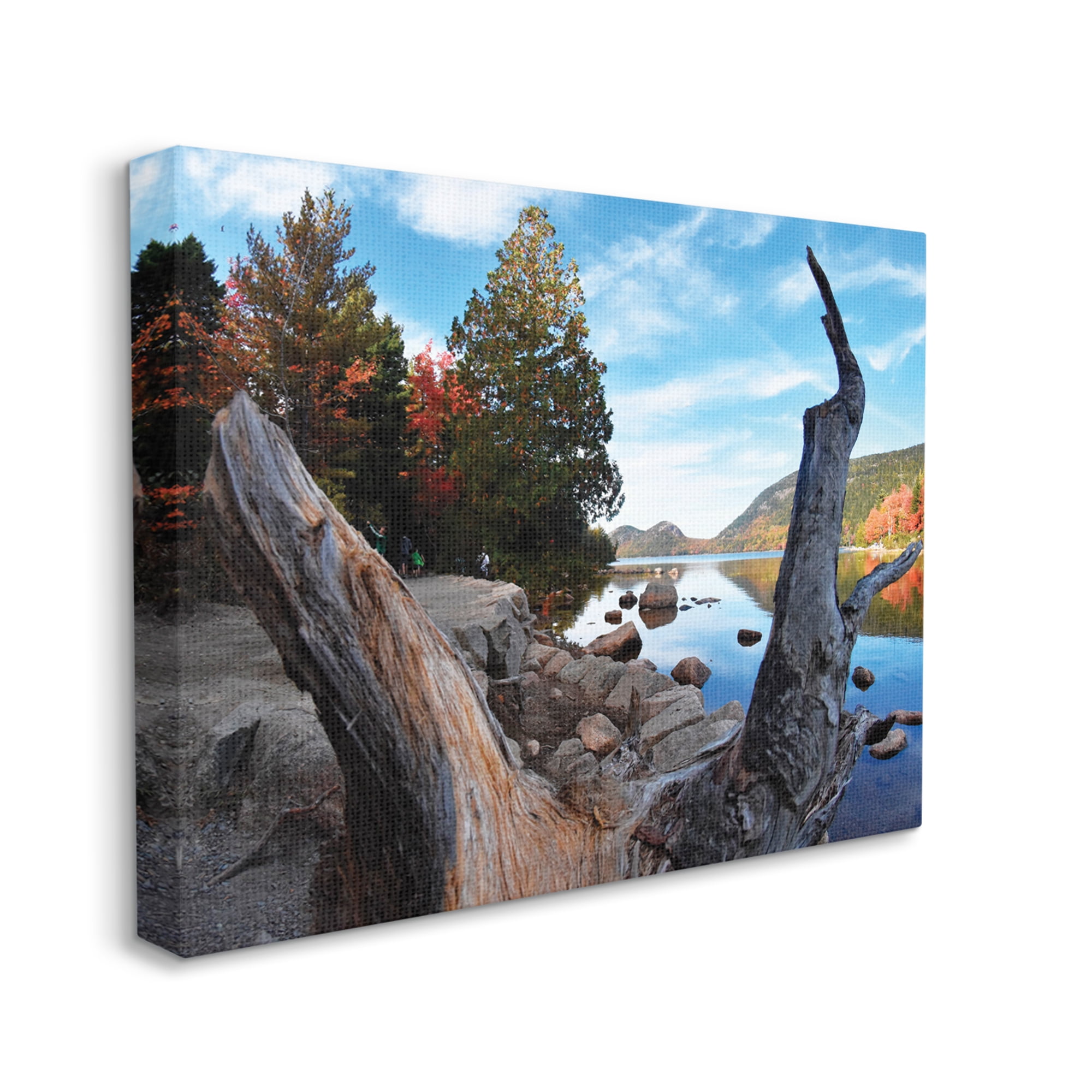 Stupell Industries Autumn Pond Photography Nature Photography Gallery Wrapped Canvas Print Wall Art, 48 x 36