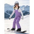 thumbnail image 4 of Wantdo Girls' and Boys' Snow Bibs Waterproof Ski Pants Windproof Snowboarding Bibs Overalls Purple 8, 4 of 11