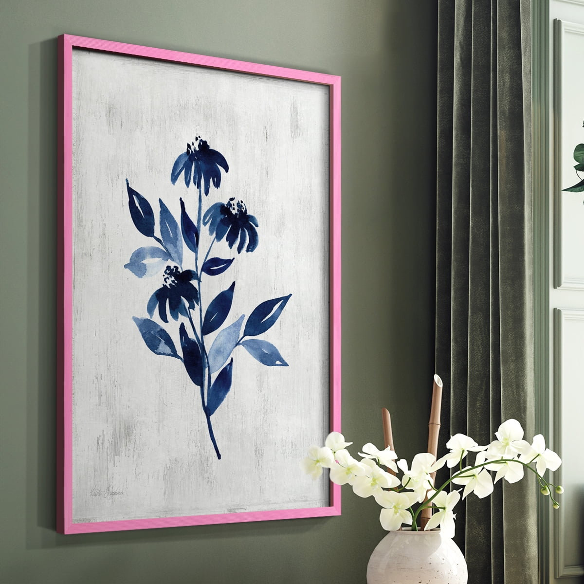 Wild Indigo I Framed Print in Pink Solid Wood 8 x 10 Framed Print