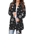 thumbnail image 1 of Abrigo estampado de Navidad para mujer de otoño e invierno, cárdigan de manga larga suelto, abrigo, Tops Fridja  po2657, 1 of 4