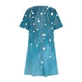 thumbnail image 4 of Offre à Durée Limitée Iumwxz Robes à Col Rond à Manches Courtes pour Femmes Tendance Ligne A Décontractée Plissée Robe Courte Robe à Motif Floral Robes Longues pour Femmes Robes Confortables pour Cadeaux des Fêtes, 4 of 7